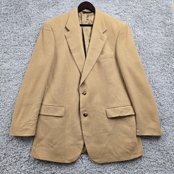 Brooks Brothers Men Camel Hair Blazer Size 43L Sport Coat Business Classic - Picture 1 of 15